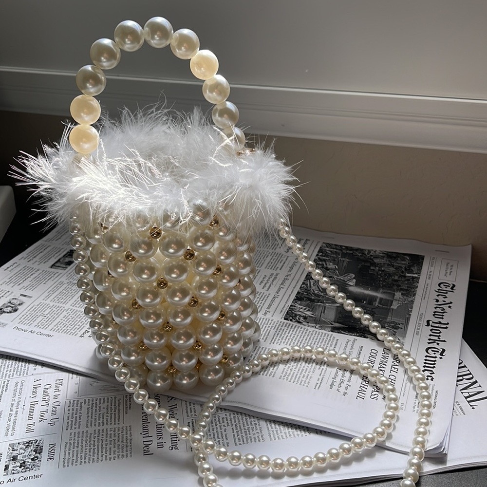 Pearl Top Handle Evening Bag